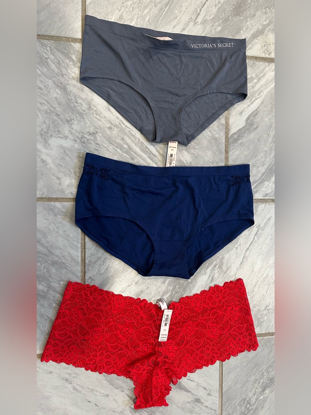 NWT Victoria Secret Womens Bundle Of 3 Underwear Size Large